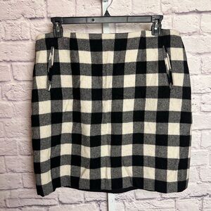 Talbots Black & White Plaid Mini Skirt size 14w